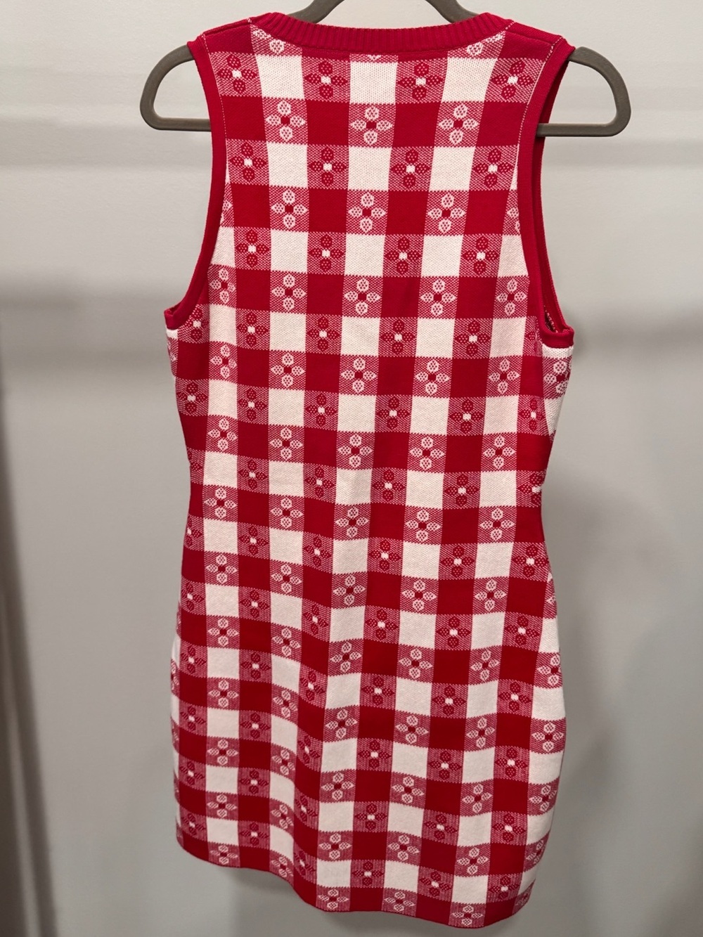 NWOT Anthropologie Rachel Antonoff Red & White Gingham Knit Mini Dress Size M - Picture 4 of 12